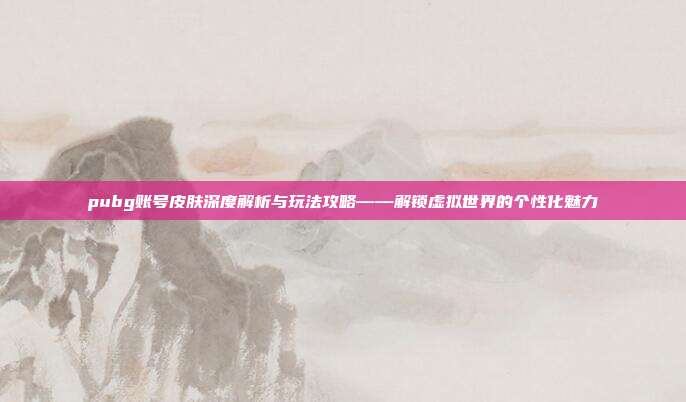 pubg账号皮肤深度解析与玩法攻略——解锁虚拟世界的个性化魅力