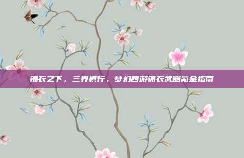 锦衣之下，三界横行，梦幻西游锦衣武器氪金指南