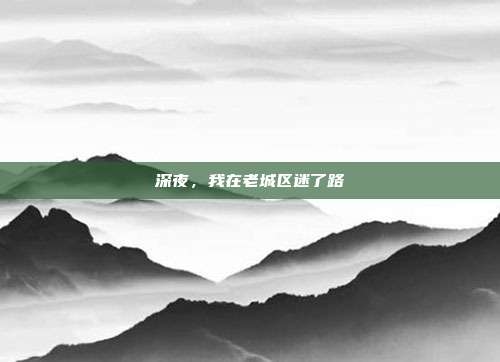 深夜，我在老城区迷了路