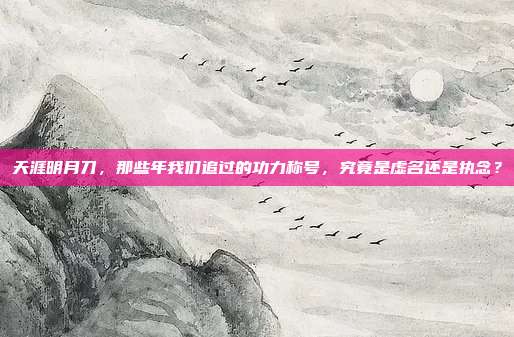 天涯明月刀，那些年我们追过的功力称号，究竟是虚名还是执念？