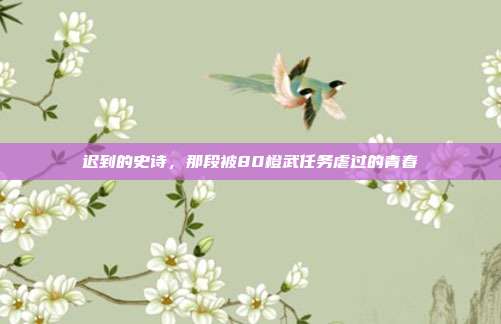 迟到的史诗,那段被80橙武任务虐过的青春