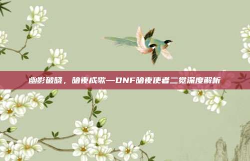 幽影破晓，暗夜成歌—DNF暗夜使者二觉深度解析