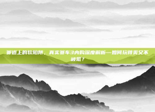赛道上的软陷阱，真实赛车3内购深度解析—如何玩得爽又不被氪？