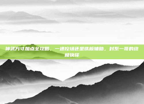 神武方寸加点全攻略,一速控场还是铁板辅助,封系一哥的终极抉择