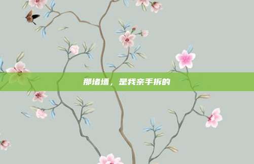 那堵墙，是我亲手拆的
