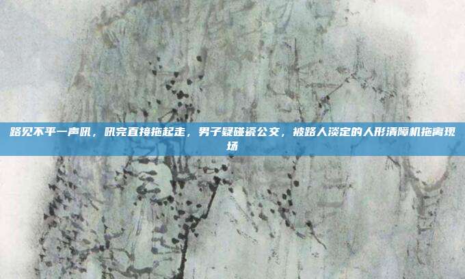 路见不平一声吼,吼完直接拖起走,男子疑碰瓷公交,被路人淡定的人形清障机拖离现场