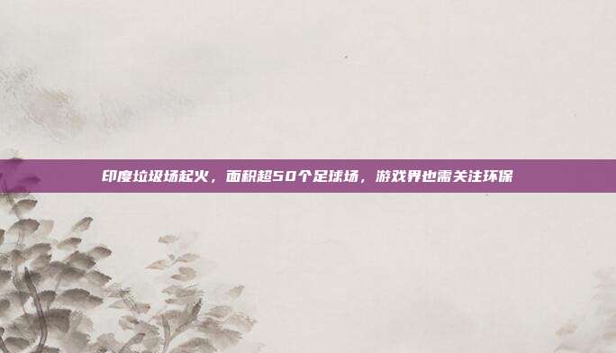 印度垃圾场起火,面积超50个足球场,游戏界也需关注环保