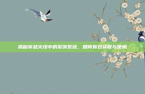 揭秘穿越火线中的军饷系统,如何有效获取与使用