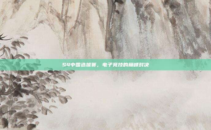 S4中国选拔赛,电子竞技的巅峰对决