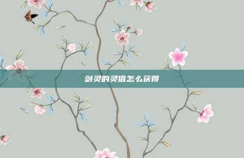 剑灵的灵值怎么获得
