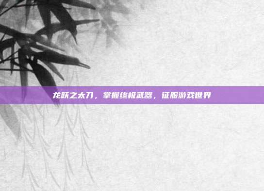 龙跃之太刀，掌握终极武器，征服游戏世界