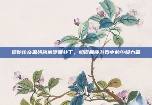揭秘传奇黑翅膀的隐藏补丁,如何解锁游戏中的终极力量