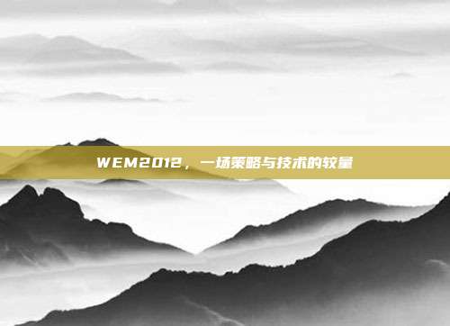 WEM2012,一场策略与技术的较量