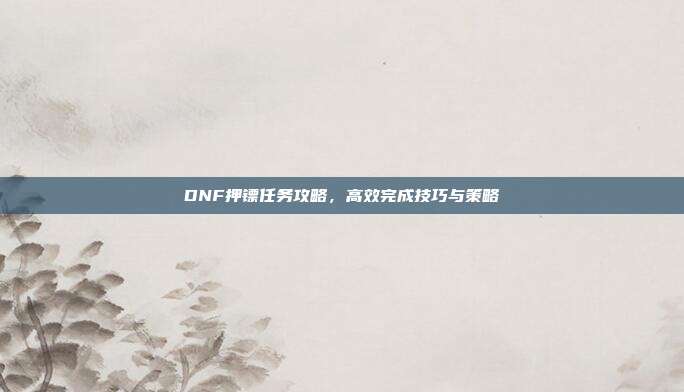 DNF押镖任务攻略,高效完成技巧与策略