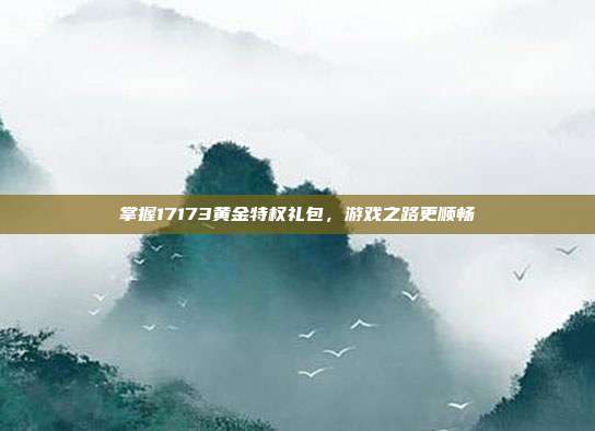 掌握17173黄金特权礼包,游戏之路更顺畅