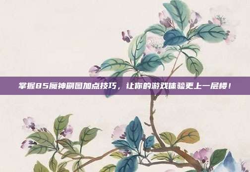 掌握85魔神刷图加点技巧，让你的游戏体验更上一层楼！