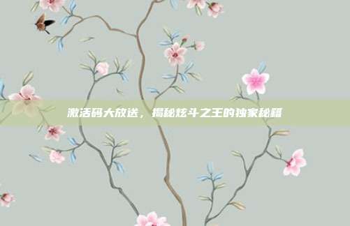 激活码大放送,揭秘炫斗之王的独家秘籍