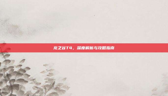 龙之谷T4,深度解析与攻略指南