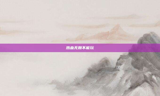 热血无赖不能玩