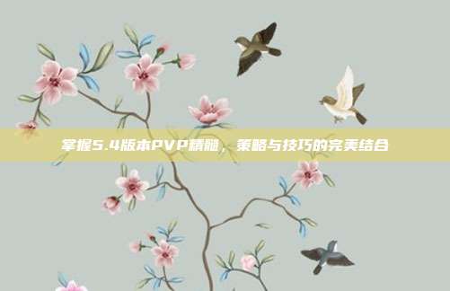 掌握5.4版本PVP精髓，策略与技巧的完美结合
