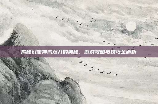 揭秘幻想神域双刀的奥秘,游戏攻略与技巧全解析
