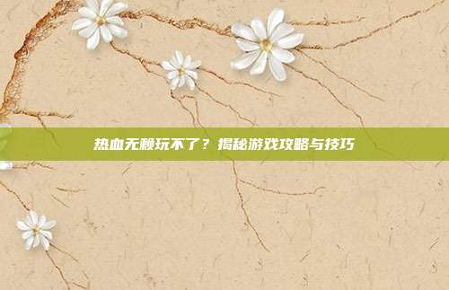 热血无赖玩不了？揭秘游戏攻略与技巧
