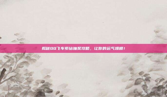 揭秘QQ飞车紫钻抽奖攻略,让你的运气爆棚!