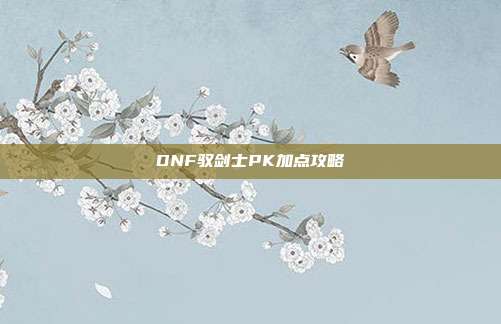 DNF驭剑士PK加点攻略
