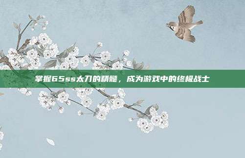 掌握65ss太刀的精髓,成为游戏中的终极战士