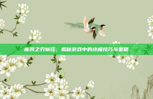 疾风之刃斩狂,揭秘游戏中的终极技巧与策略