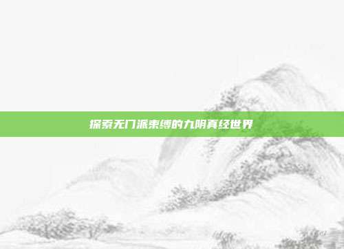 探索无门派束缚的九阴真经世界
