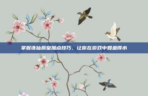 掌握诛仙辰皇加点技巧,让你在游戏中如鱼得水