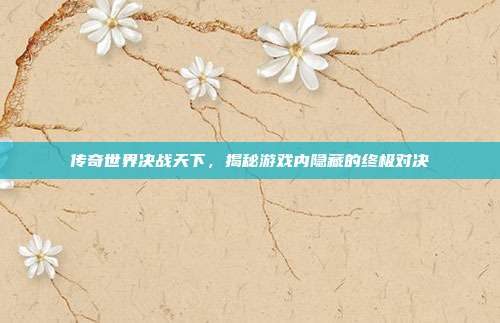 传奇世界决战天下,揭秘游戏内隐藏的终极对决