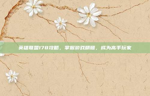 英雄联盟178攻略,掌握游戏精髓,成为高手玩家