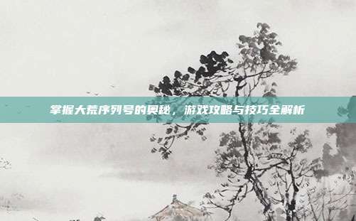 掌握大荒序列号的奥秘，游戏攻略与技巧全解析
