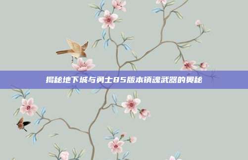 揭秘地下城与勇士85版本镇魂武器的奥秘