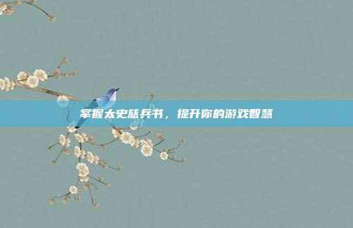 掌握太史慈兵书,提升你的游戏智慧