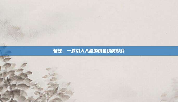 斩魂，一款引人入胜的角色扮演游戏