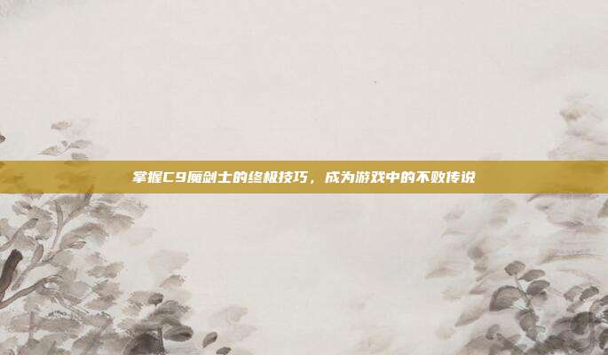掌握C9魔剑士的终极技巧,成为游戏中的不败传说