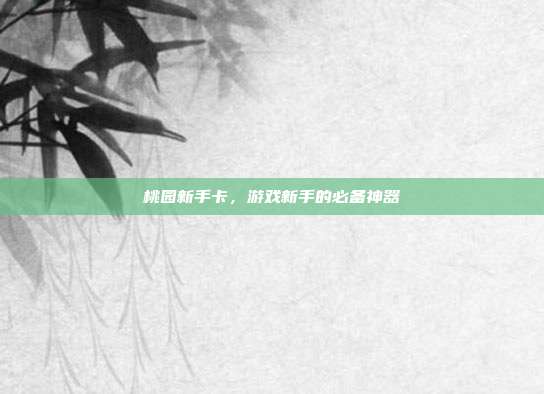 桃园新手卡，游戏新手的必备神器