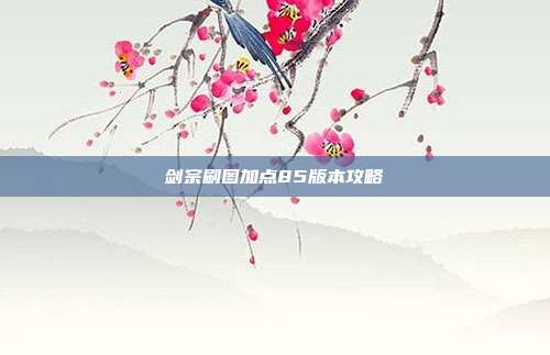 剑宗刷图加点85版本攻略