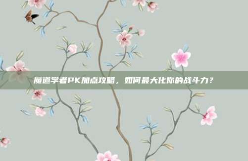 魔道学者PK加点攻略,如何最大化你的战斗力?
