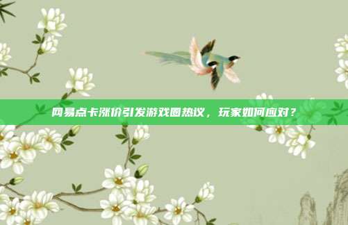 网易点卡涨价引发游戏圈热议,玩家如何应对?