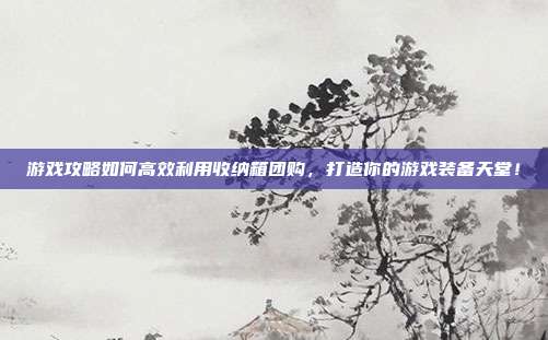游戏攻略如何高效利用收纳箱团购,打造你的游戏装备天堂!