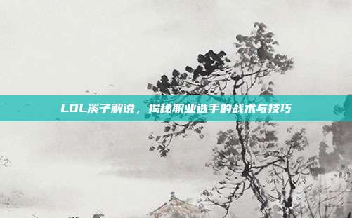 LOL溪子解说，揭秘职业选手的战术与技巧