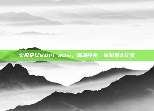 实况足球2014 3Dm,重温经典,体验真实比赛