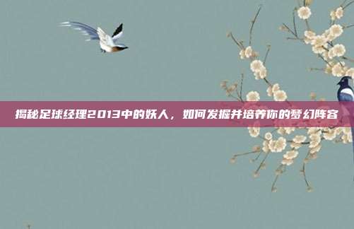 揭秘足球经理2013中的妖人,如何发掘并培养你的梦幻阵容