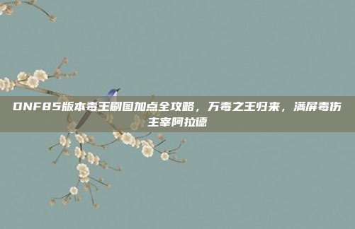 DNF85版本毒王刷图加点全攻略，万毒之王归来，满屏毒伤主宰阿拉德
