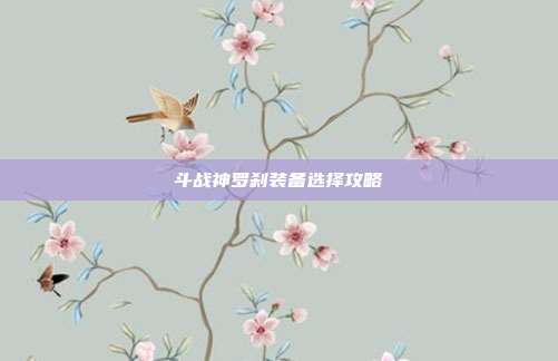 斗战神罗刹装备选择攻略