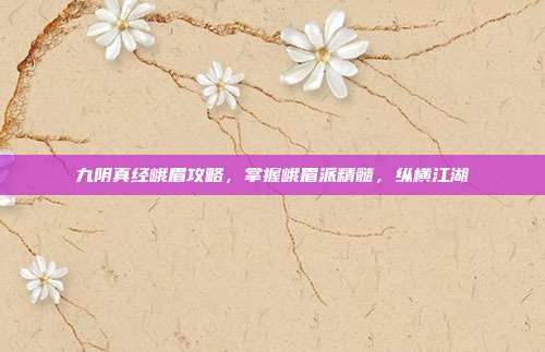 九阴真经峨眉攻略，掌握峨眉派精髓，纵横江湖